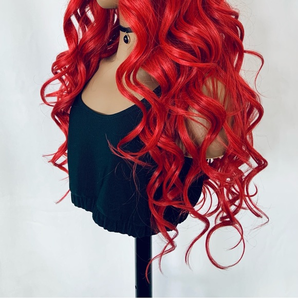 Gorgeous Red Premium Fiber Lace Front Wig for Valentines Day or Everyday - Picture 10 of 13